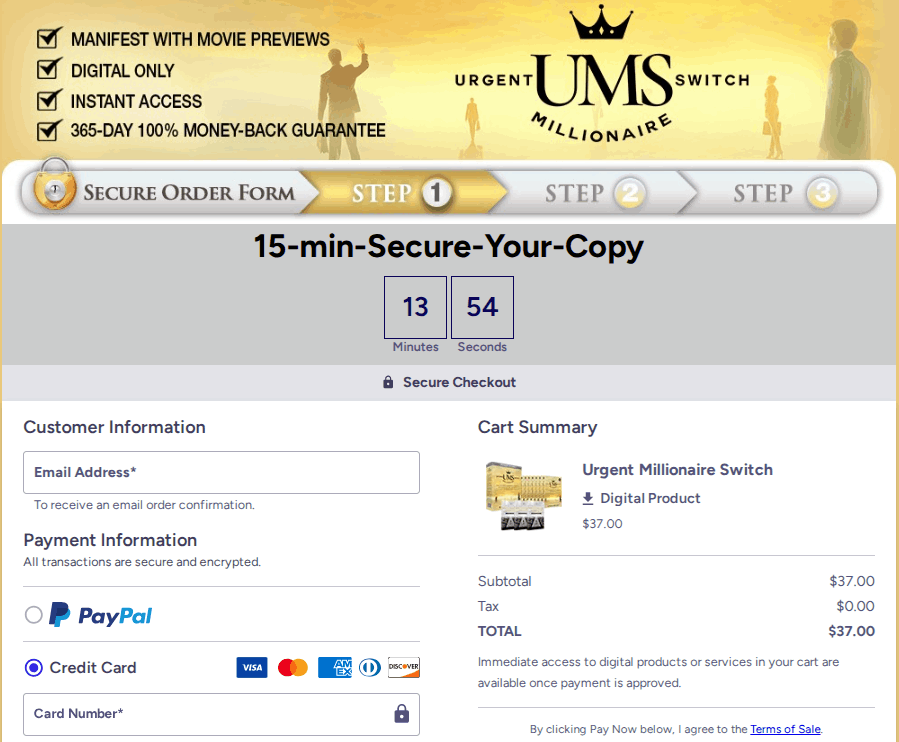 Urgent Millionaire Switch Checkout